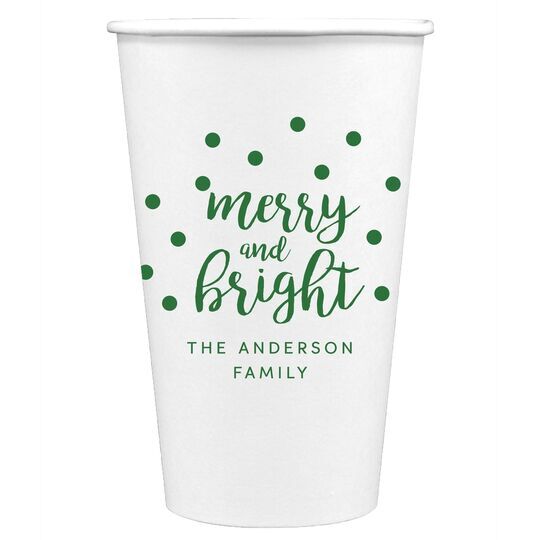 Confetti Dots Merry and Bright Paper Coffee Cups
